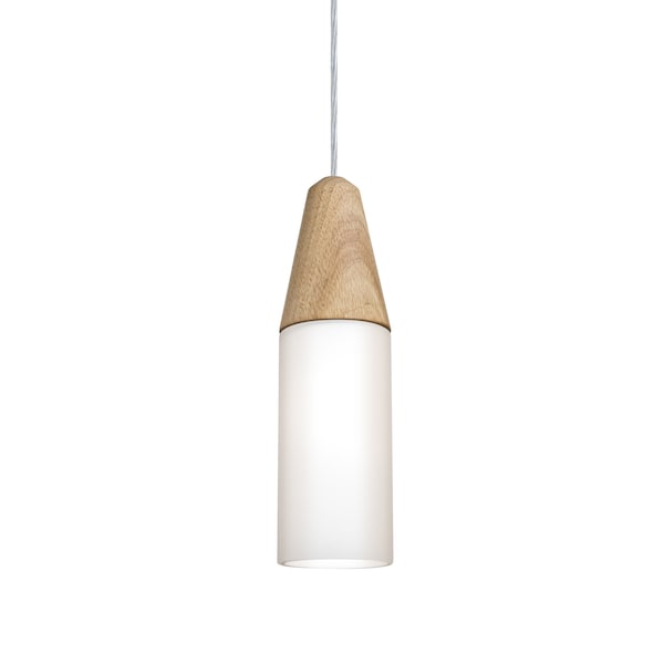 Besa Lighting Nini Cord Pendant, Natural/Opal, Satin Nickel Finish, 1x40W Incandescent 1JT-NININA-SN - main